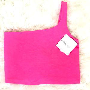 Beyond Yoga One and Only Shoulder Crop Top Pink Medium